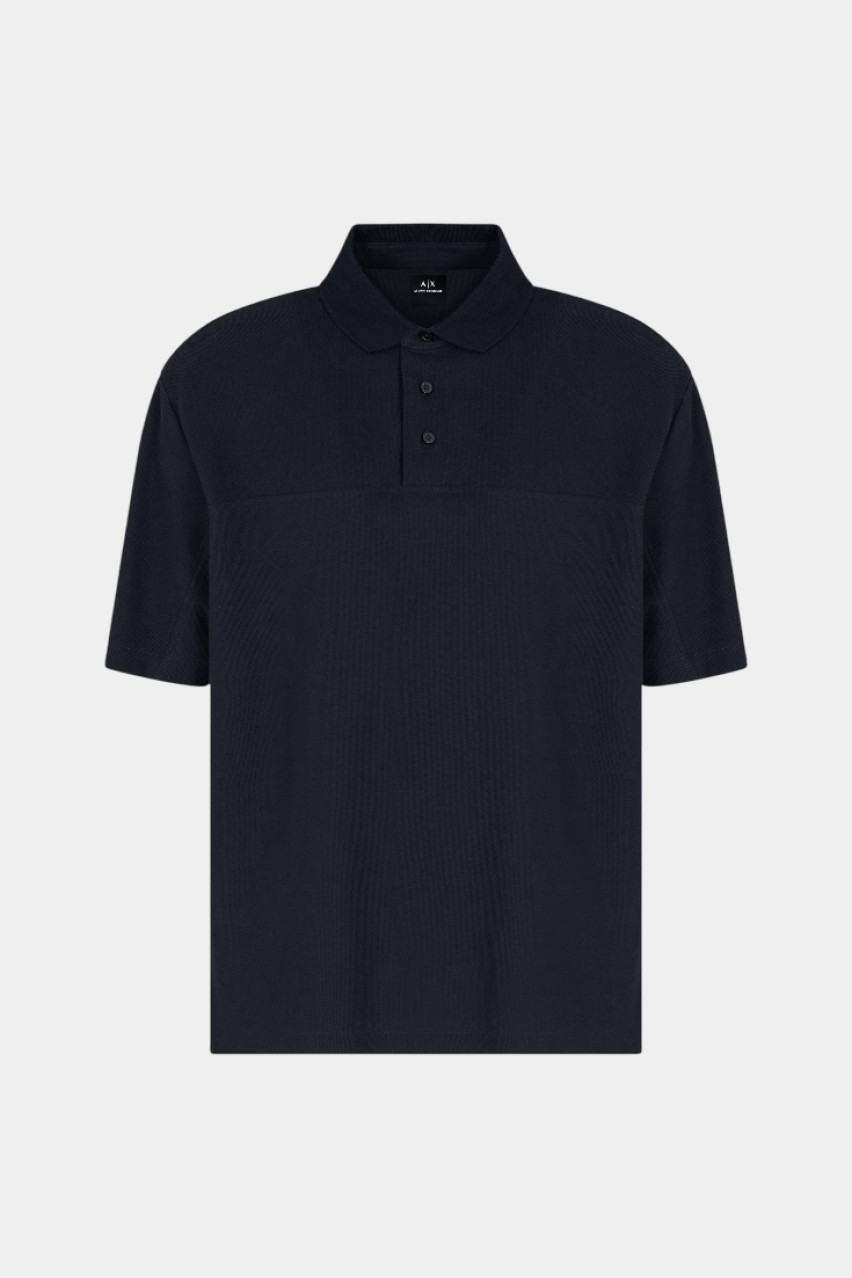 Темно-синє поло прямого крою з бавовни піке XM000357 AF12758 UB101 Armani Exchange