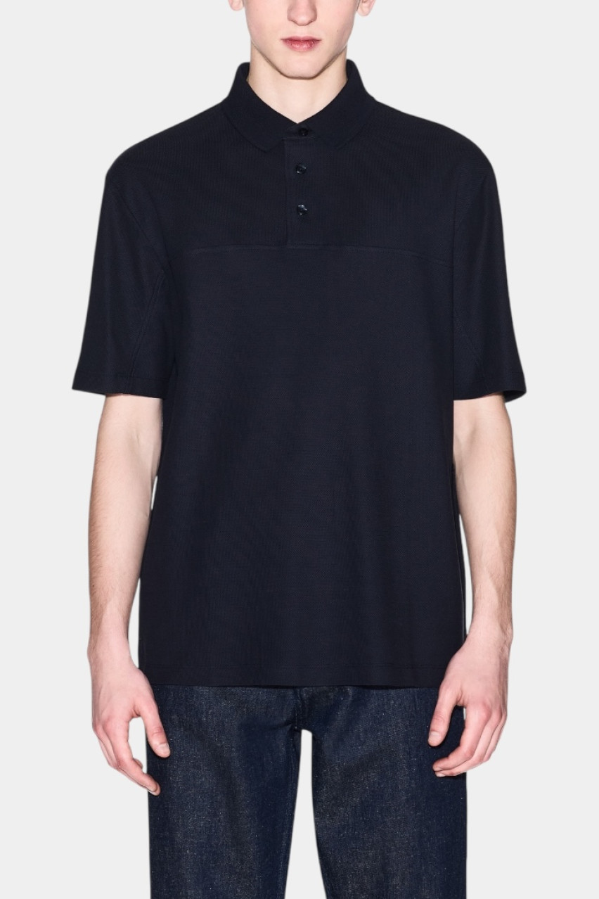 Темно-синє поло прямого крою з бавовни піке XM000357 AF12758 UB101 Armani Exchange