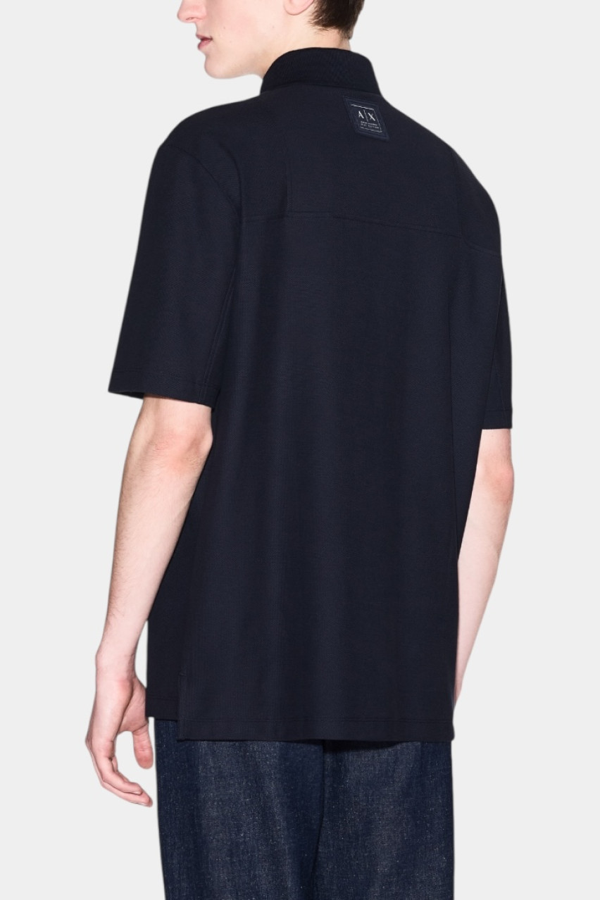 Темно-синє поло прямого крою з бавовни піке XM000357 AF12758 UB101 Armani Exchange