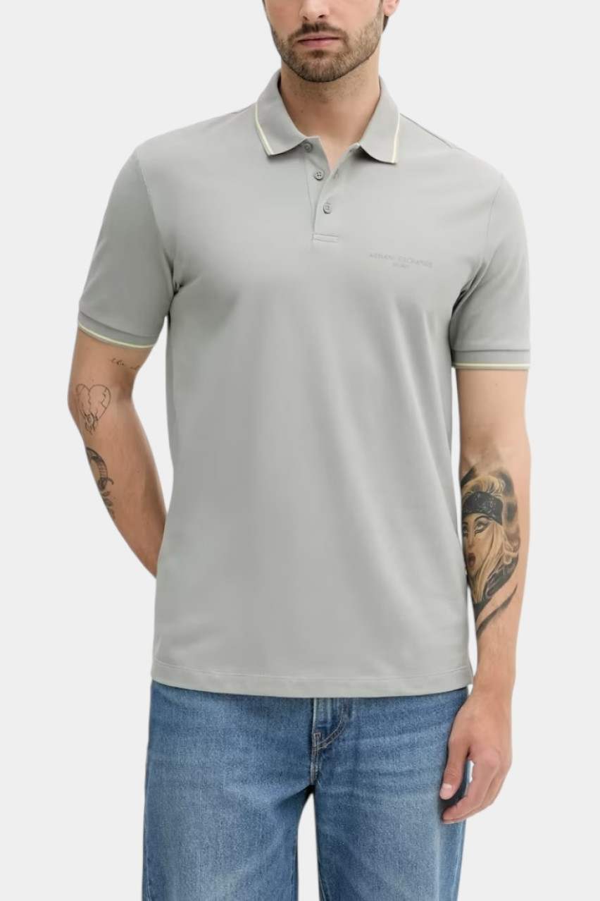 Сіре поло стандартного крою з мерсеризованої бавовни XM000489 AF13026 U8051 Armani Exchange