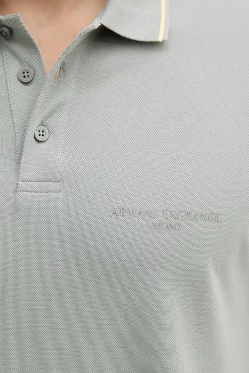 Сіре поло стандартного крою з мерсеризованої бавовни XM000489 AF13026 U8051 Armani Exchange