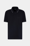 Чорне поло стандартного крою з мерсеризованої бавовни
