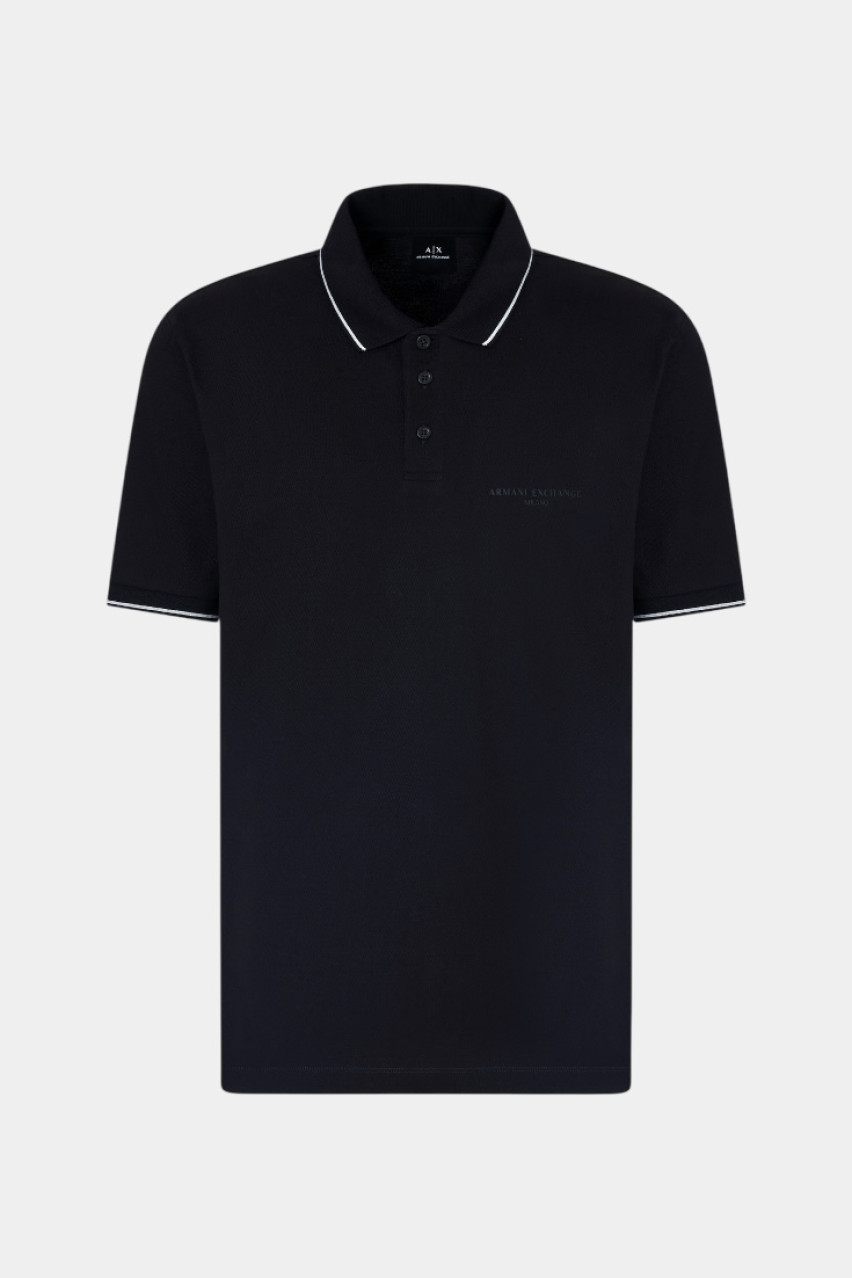 Чорне поло стандартного крою з мерсеризованої бавовни XM000489 AF13026 UC001 Armani Exchange