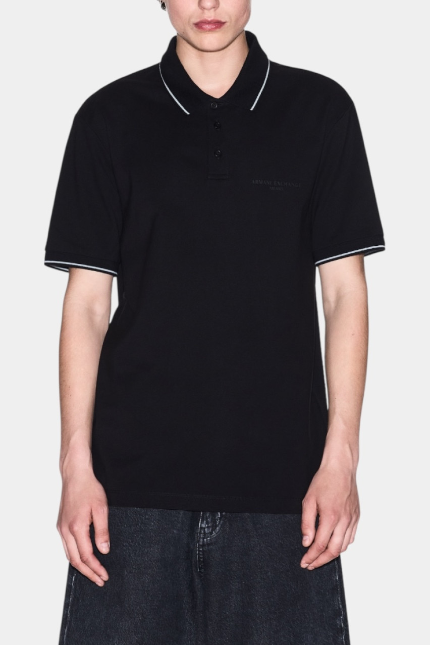 Чорне поло стандартного крою з мерсеризованої бавовни XM000489 AF13026 UC001 Armani Exchange