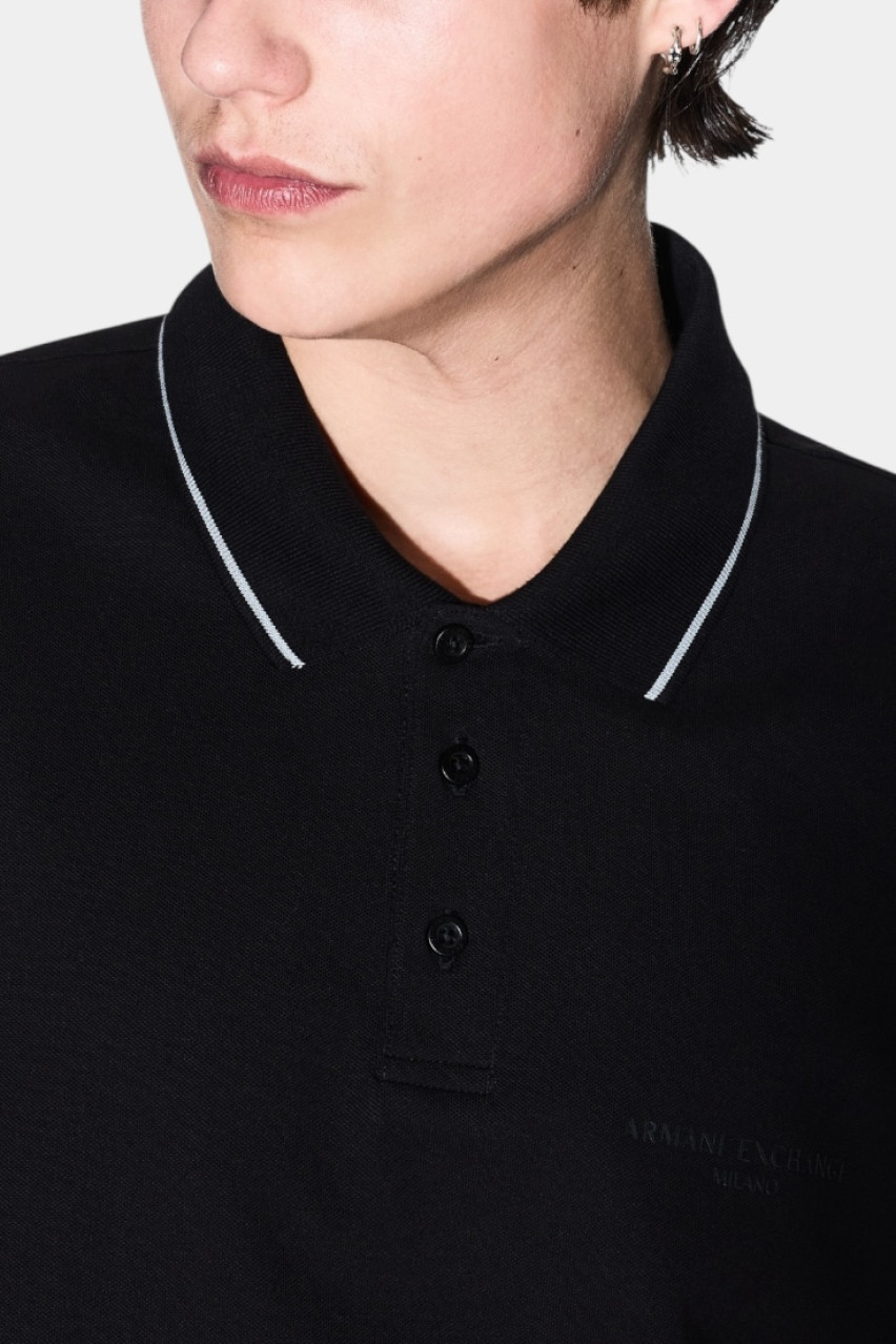 Чорне поло стандартного крою з мерсеризованої бавовни XM000489 AF13026 UC001 Armani Exchange