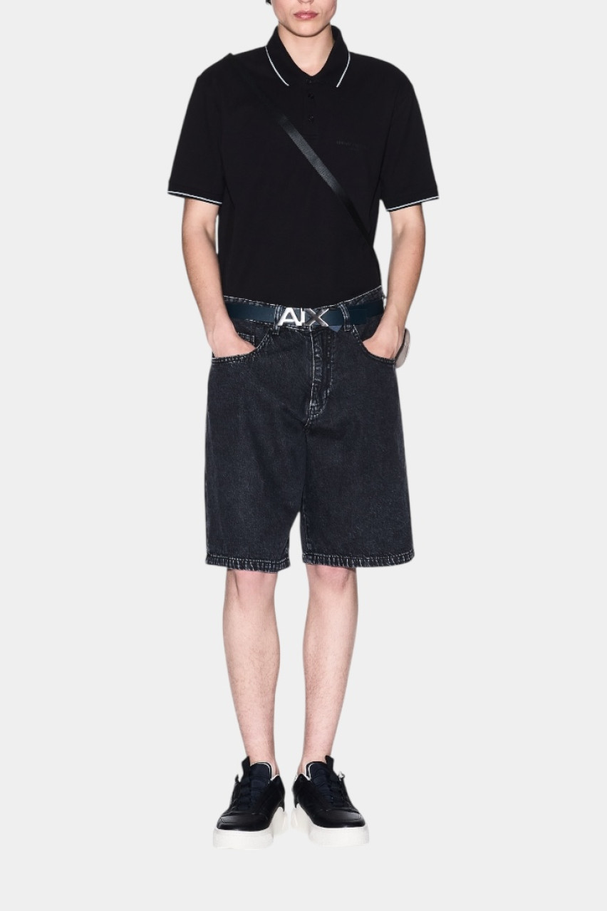 Чорне поло стандартного крою з мерсеризованої бавовни XM000489 AF13026 UC001 Armani Exchange