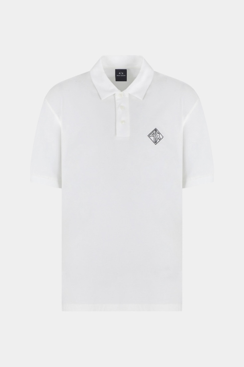 Белое поло стандартного кроя с логотипом XM000222 AF10364 U0009 Armani Exchange