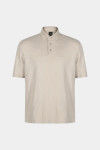 Бежеве поло прямого крою з бавовни піке