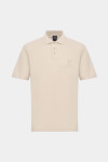Бежеве поло стандартного крою з нашивкою-логотипом