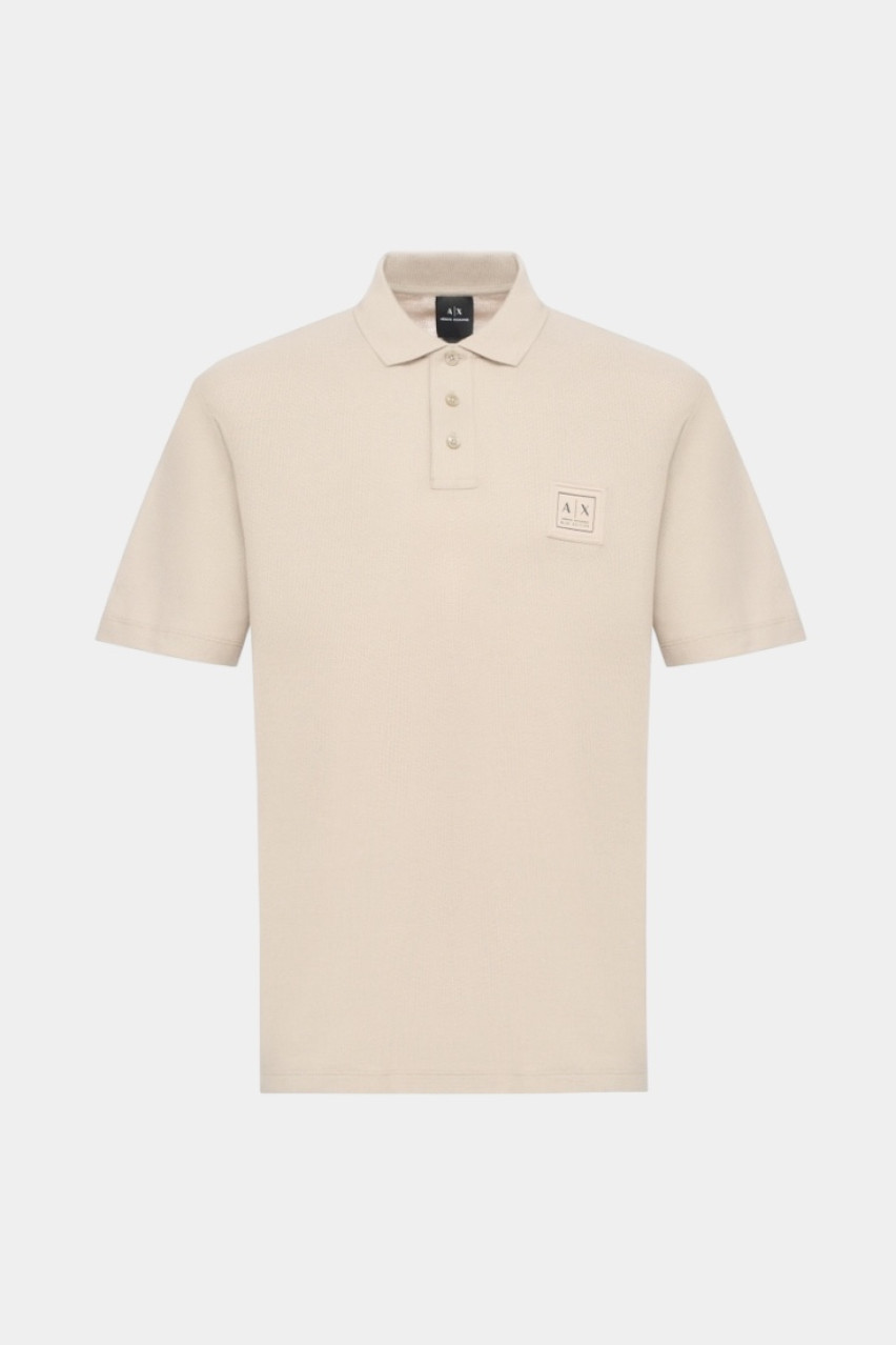 Бежевое поло стандартного кроя с нашивкой-логотипом XM000356 AF12758 U6154 Armani Exchange