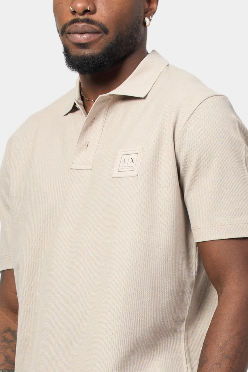 Бежевое поло стандартного кроя с нашивкой-логотипом XM000356 AF12758 U6154 Armani Exchange