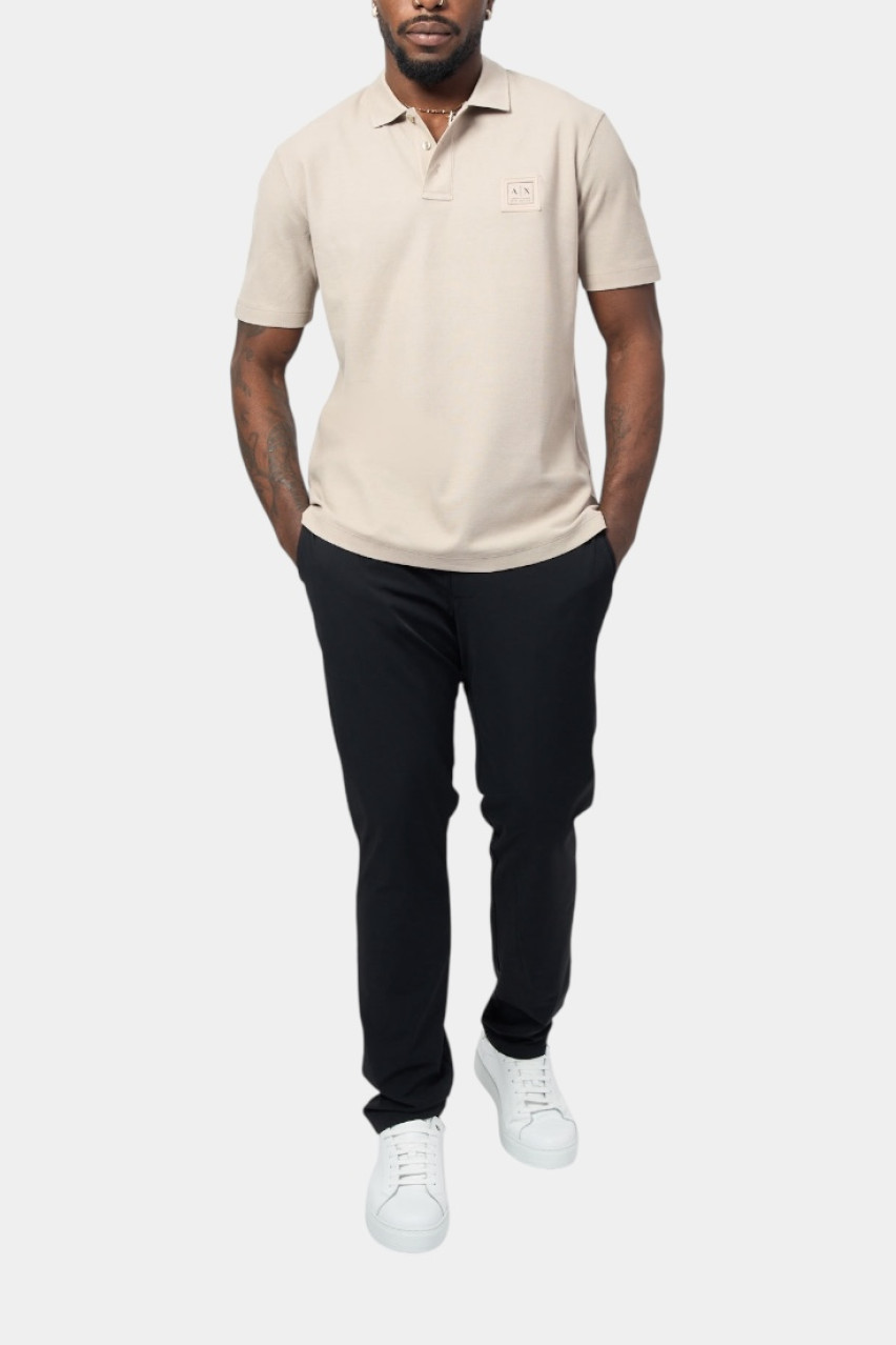 Бежевое поло стандартного кроя с нашивкой-логотипом XM000356 AF12758 U6154 Armani Exchange