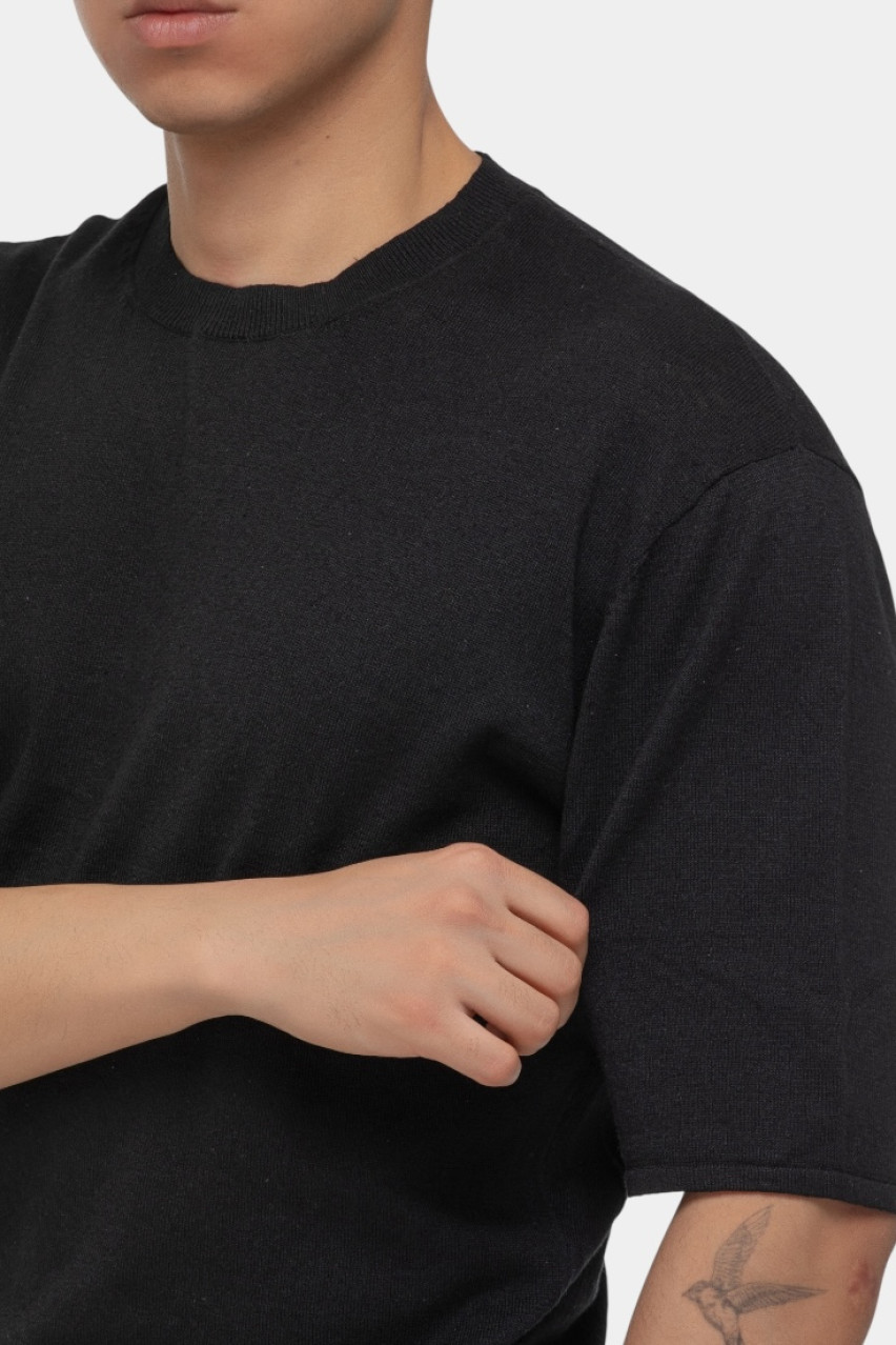 Чорний однотонний джемпер з льону та бавовни XM000710 AF12935 UC001 Armani Exchange