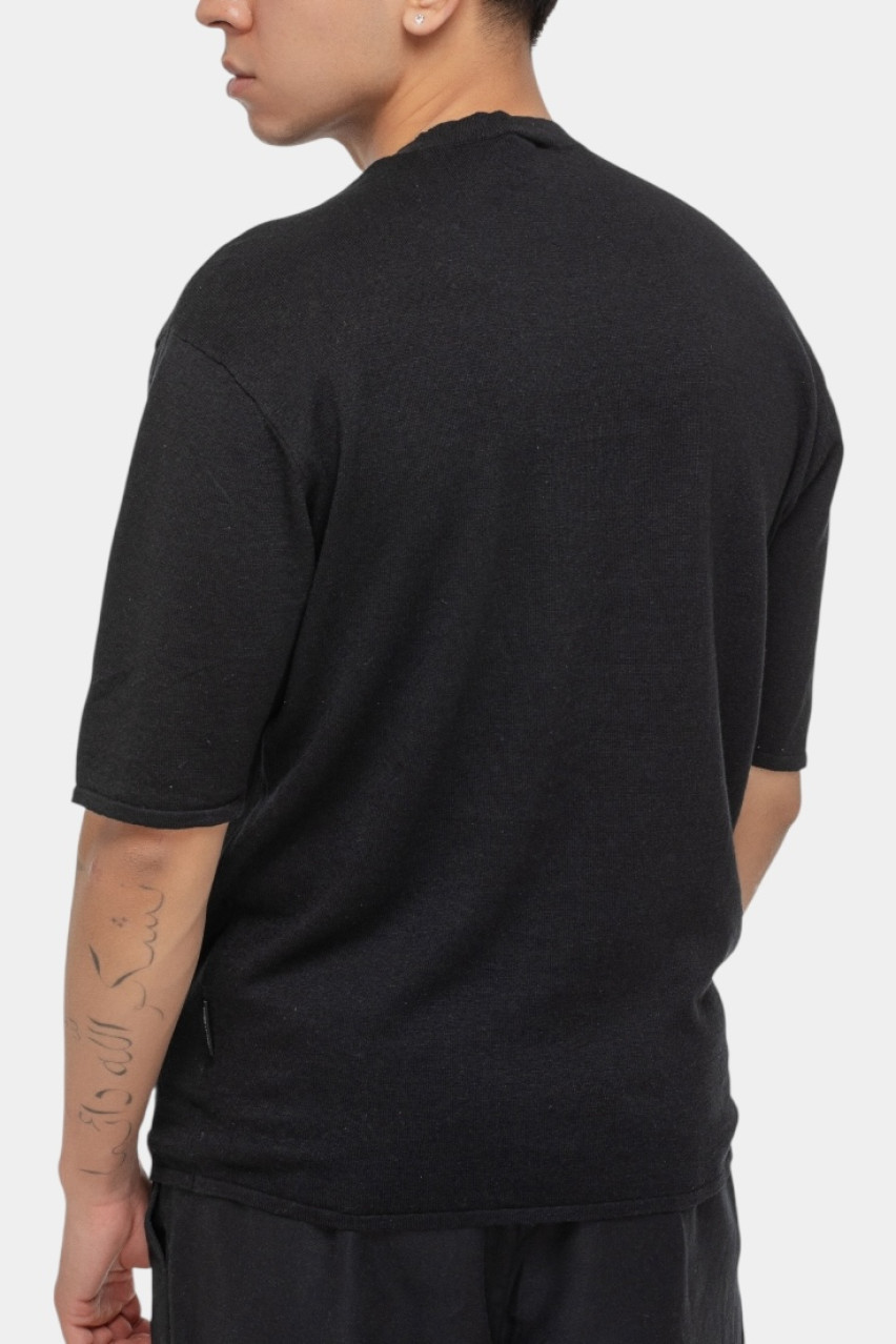 Чорний однотонний джемпер з льону та бавовни XM000710 AF12935 UC001 Armani Exchange