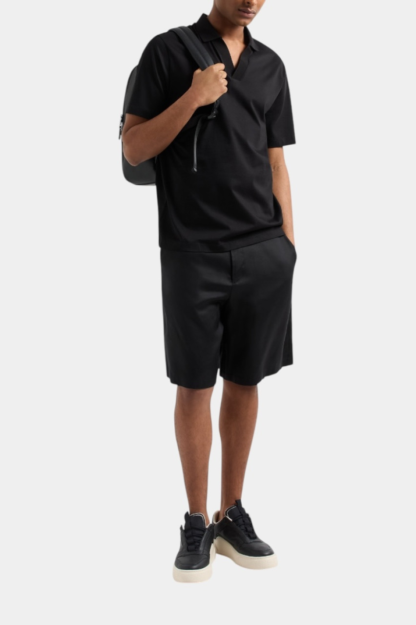 Черное поло стандартного кроя с открытым воротником XM000492 AF10364 UC001 Armani Exchange