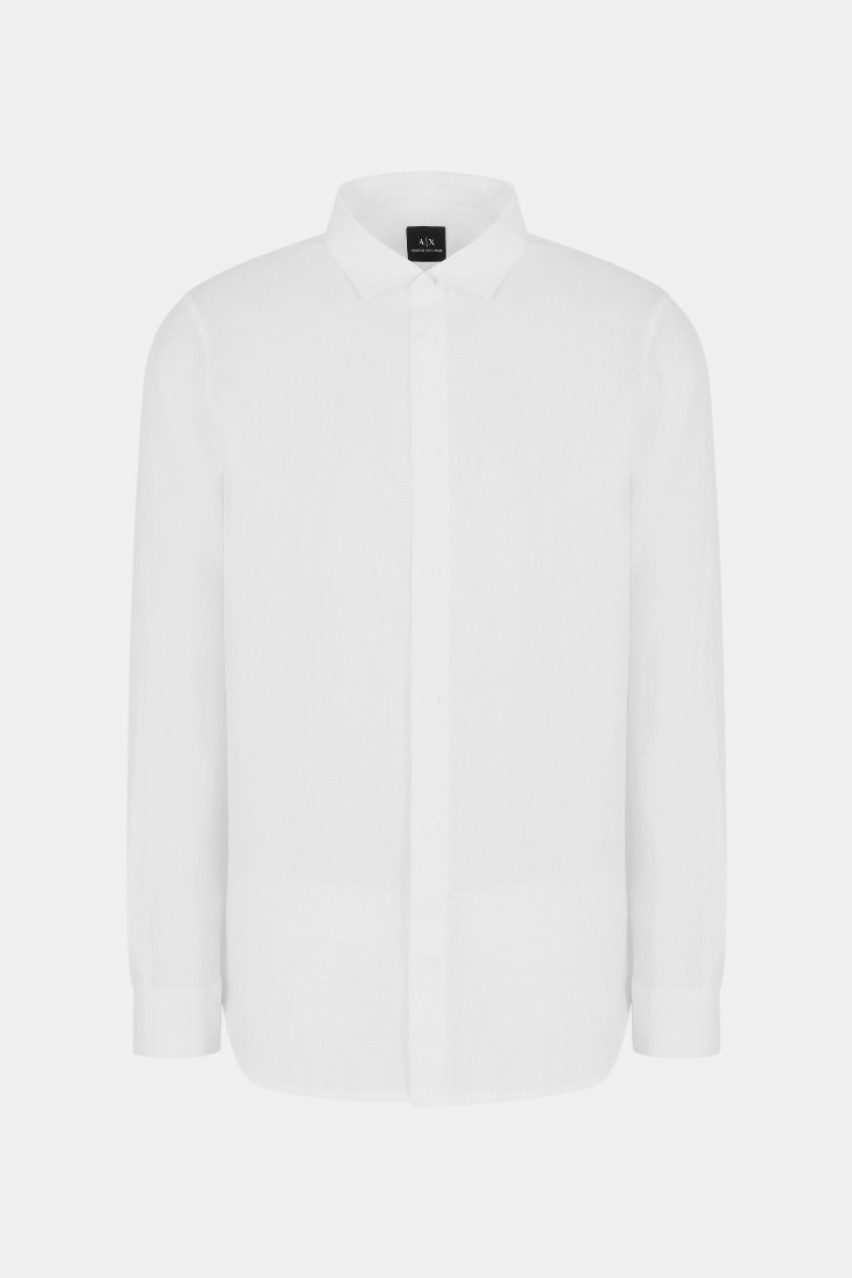 Белая льняная рубашка XM001221 AF14619 U0001 Armani Exchange