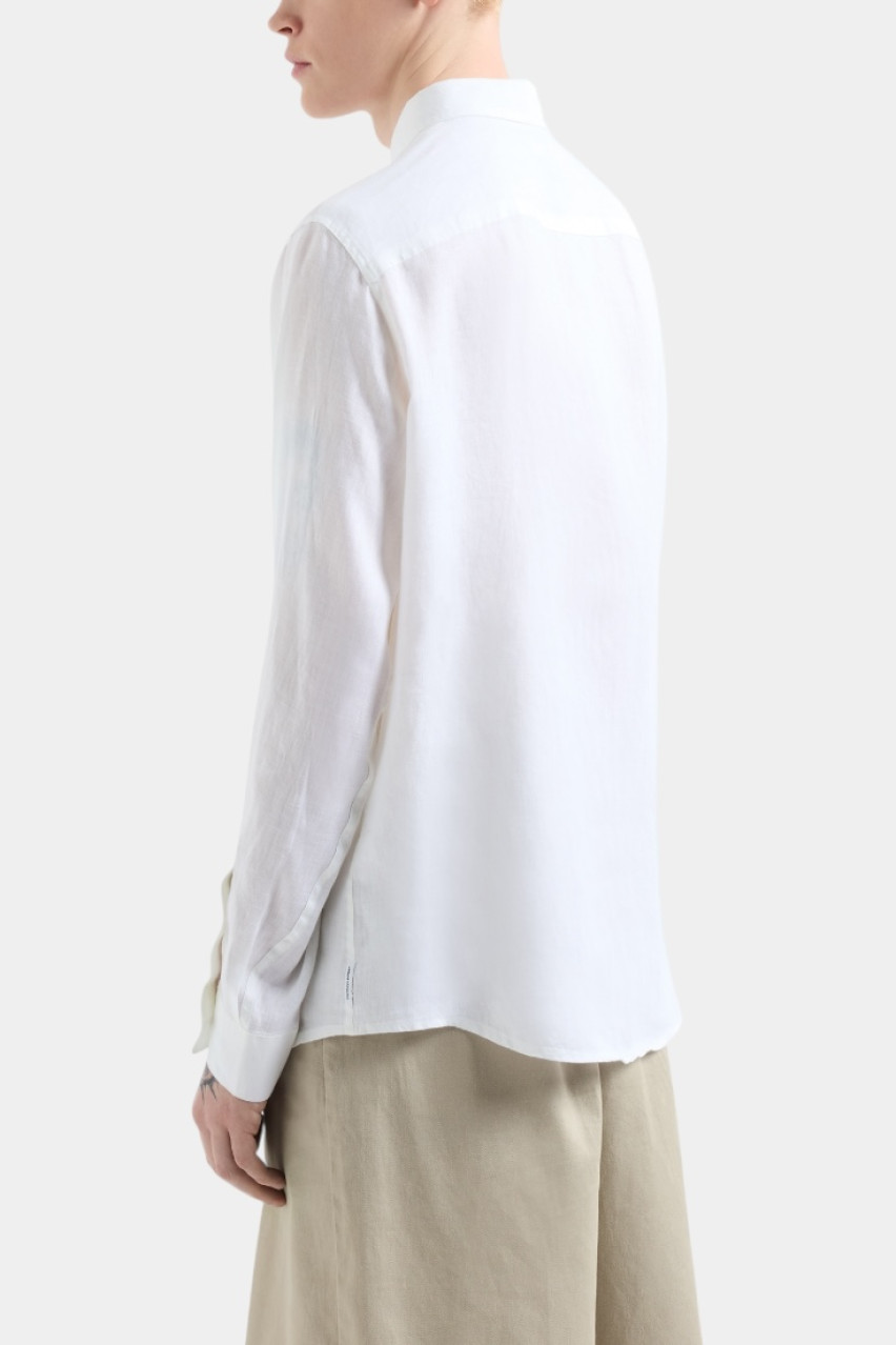 Белая льняная рубашка XM001221 AF14619 U0001 Armani Exchange