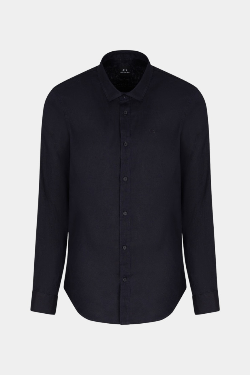 Темно-синяя льняная рубашка XM001221 AF14619 UB101 Armani Exchange