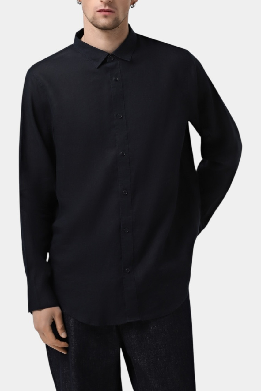 Темно-синяя льняная рубашка XM001221 AF14619 UB101 Armani Exchange