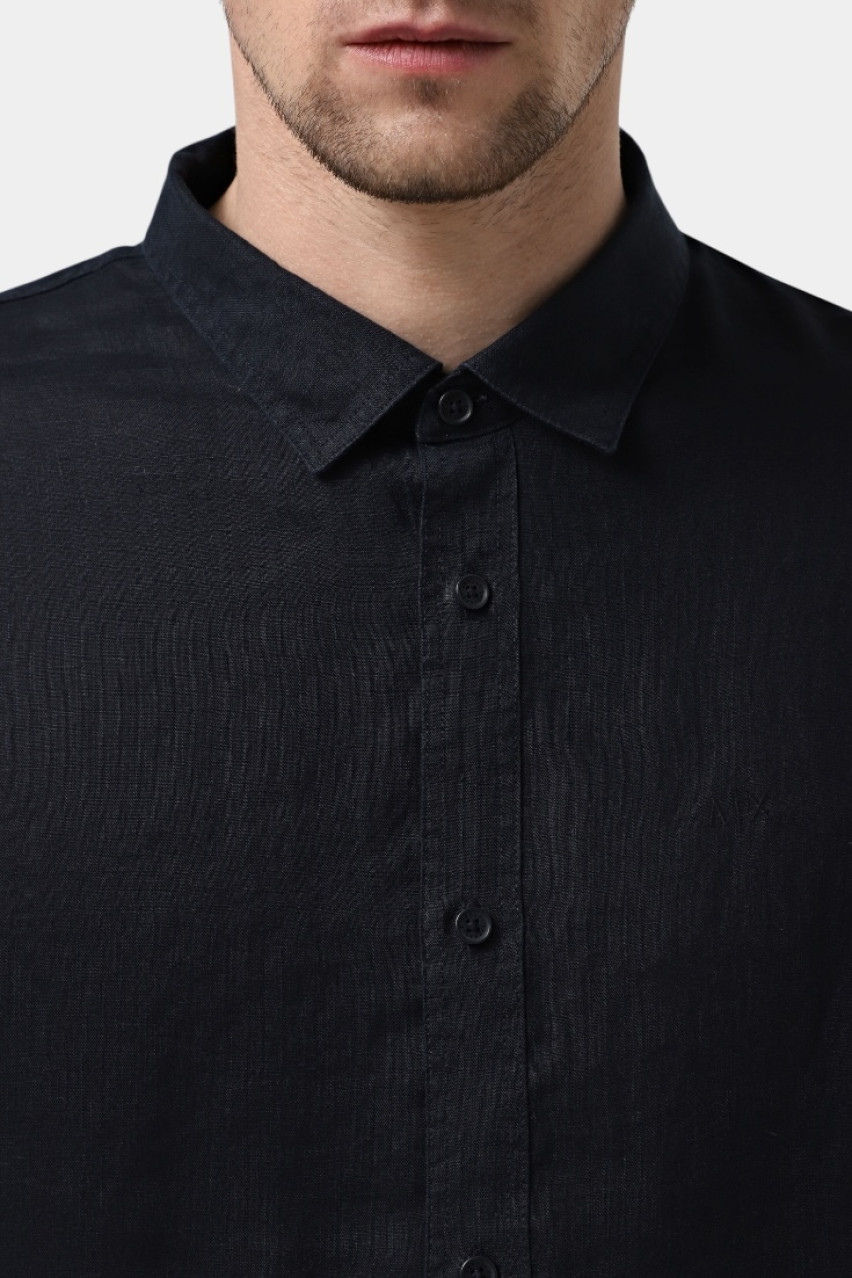 Темно-синяя льняная рубашка XM001221 AF14619 UB101 Armani Exchange