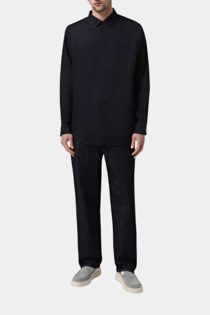 Темно-синяя льняная рубашка XM001221 AF14619 UB101 Armani Exchange