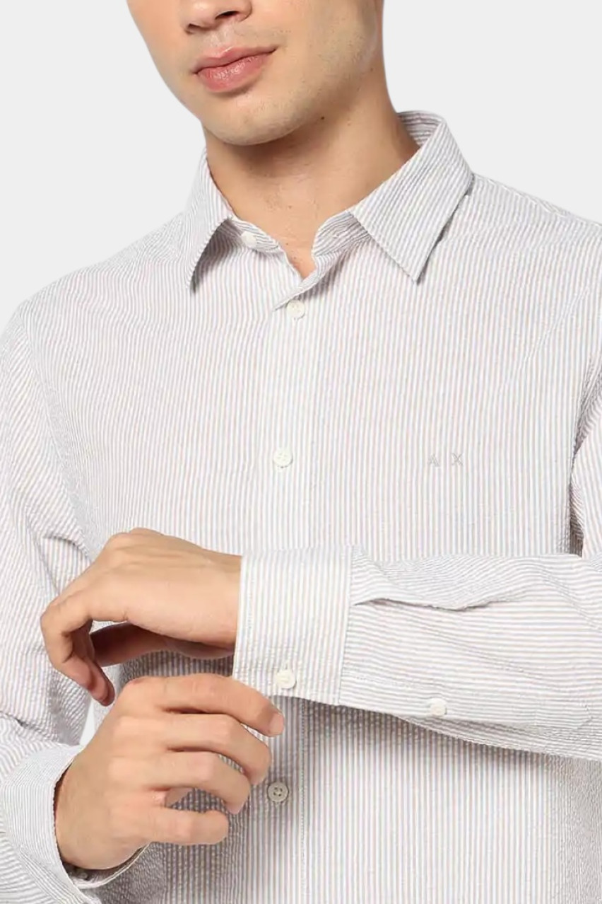 Світло-сіра сорочка в дрібну смужку XM000429 AF13141 M6062 Armani Exchange
