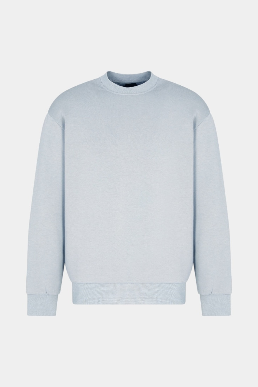 Серый хлопковый свитшот с круглым вырезом XM000733 AF13047 U8051 Armani Exchange
