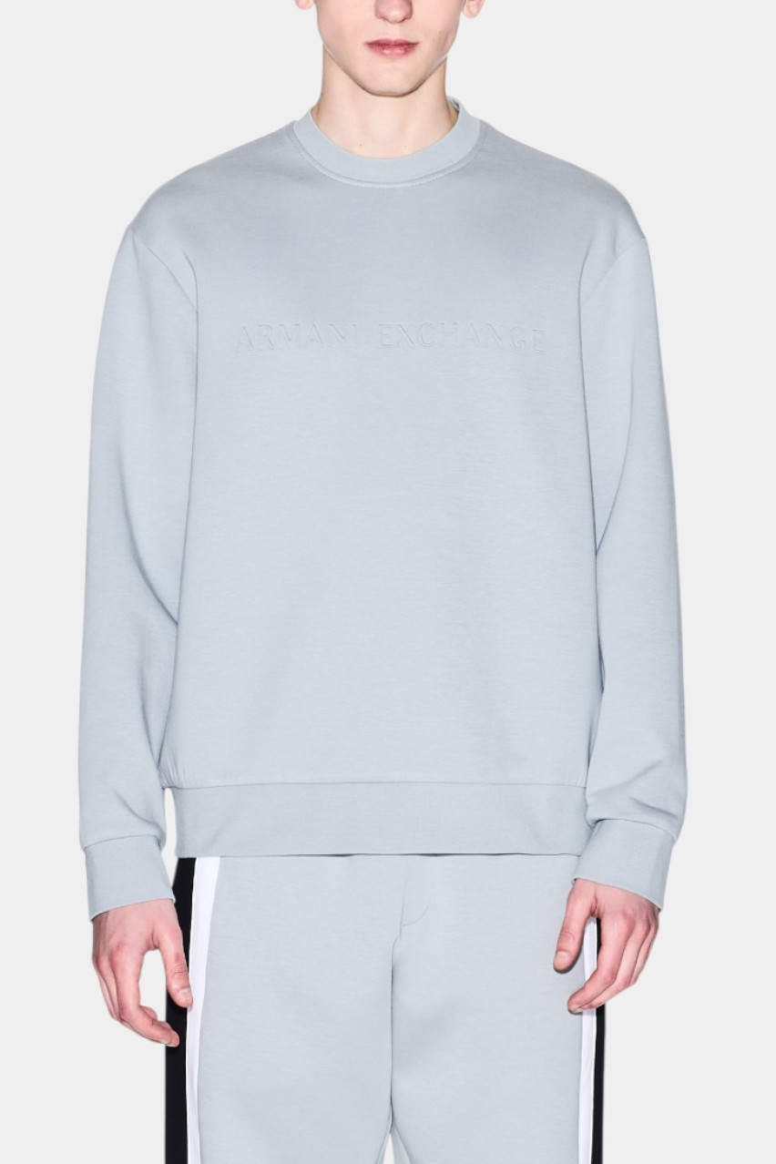 Серый хлопковый свитшот с круглым вырезом XM000733 AF13047 U8051 Armani Exchange