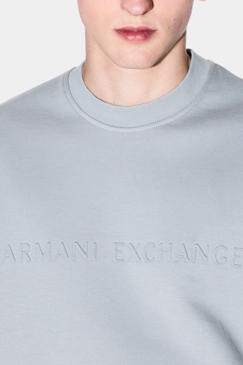 Серый хлопковый свитшот с круглым вырезом XM000733 AF13047 U8051 Armani Exchange