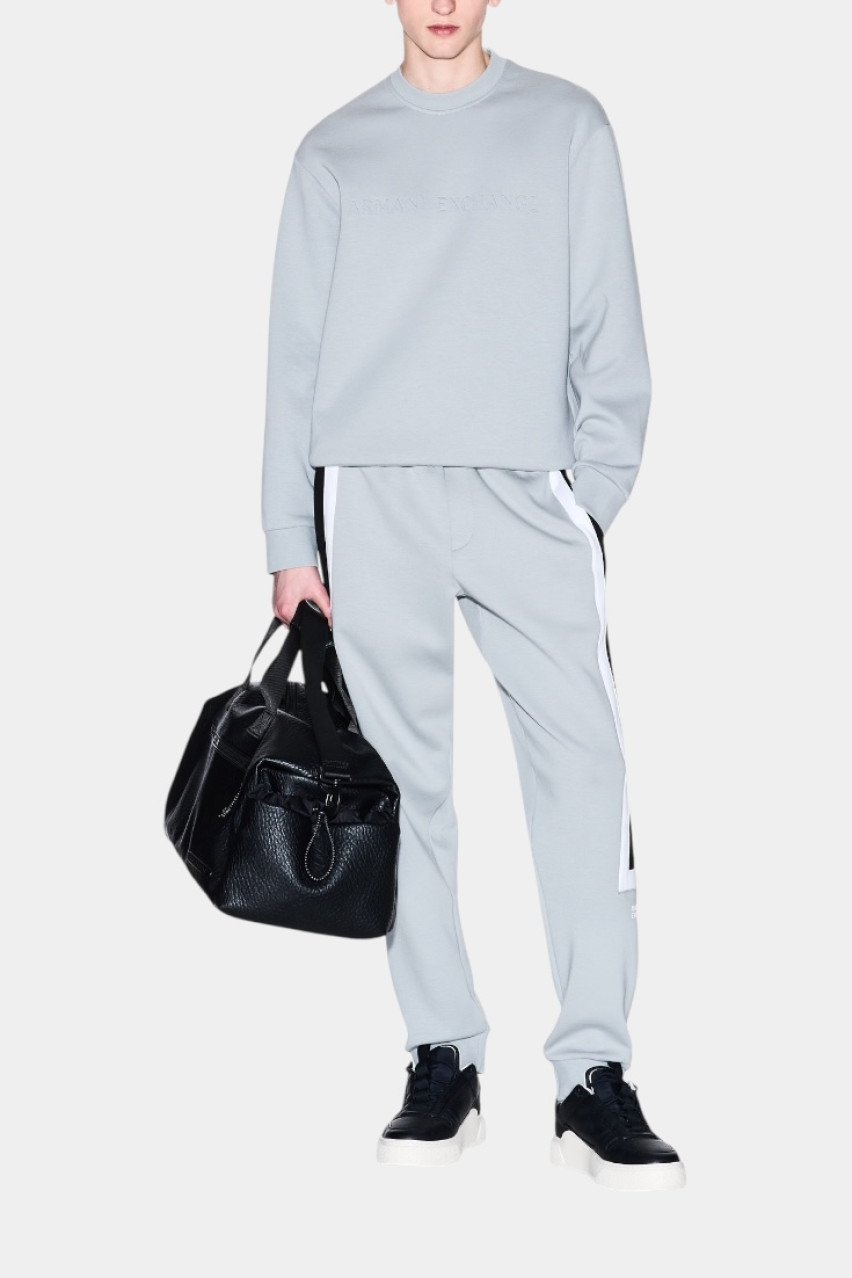 Серый хлопковый свитшот с круглым вырезом XM000733 AF13047 U8051 Armani Exchange