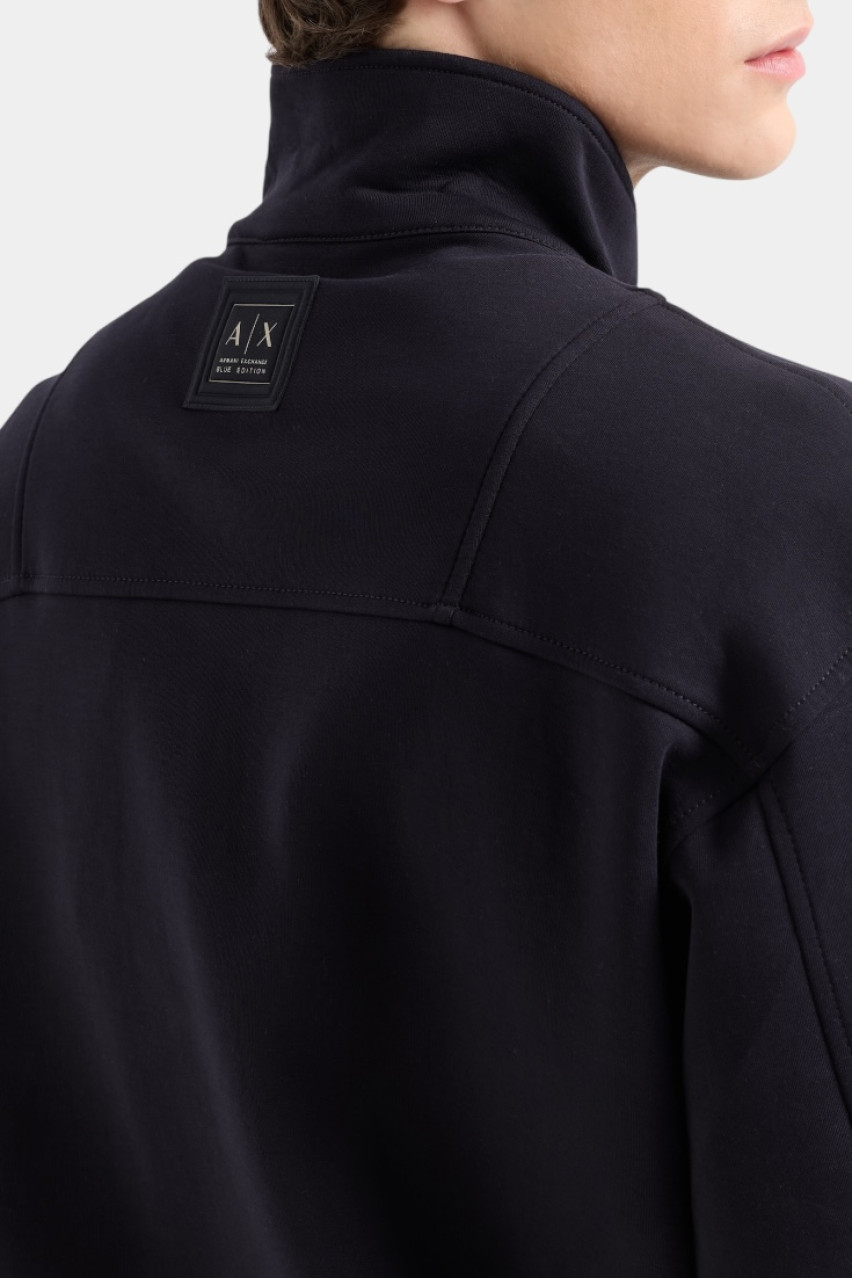 Темно-синий хлопковый свитшот на молнии XM000351 AF10818 UB101 Armani Exchange