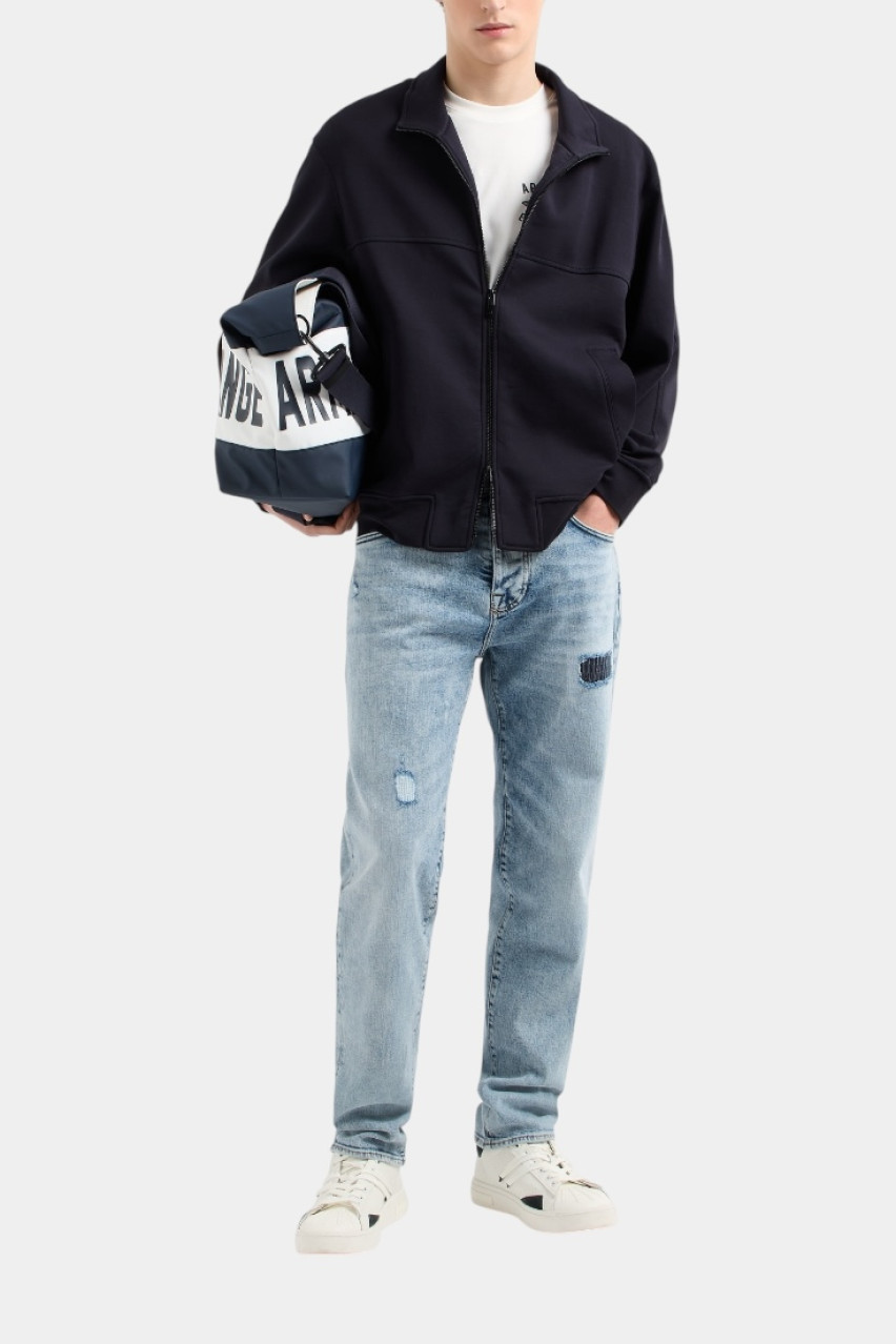 Темно-синий хлопковый свитшот на молнии XM000351 AF10818 UB101 Armani Exchange