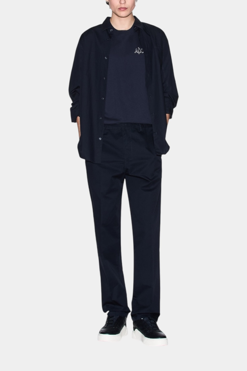 Темно-сині брюки прямого крою з бавовняного твілу XM000360 AF12307 UB101 Armani Exchange