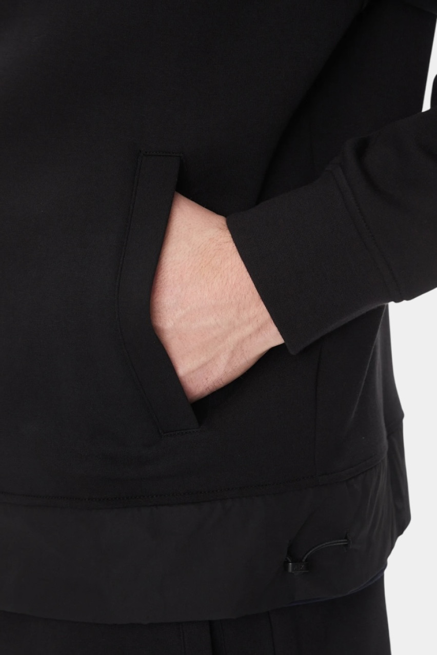 Черное худи на молнии с логотипом в тон XM000515 AF13047 MC105 Armani Exchange