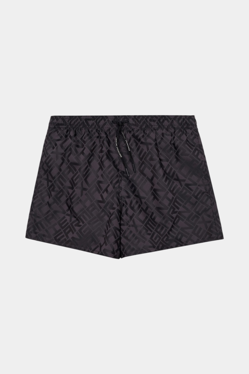 Чорні плавки з патерновим логотипом по всій поверхні XM000829 AF13629 FC013 Armani Exchange