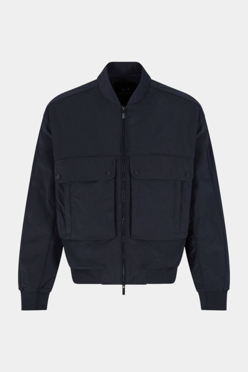 Темно-синий бомбер с накладными карманами XM000344 AF12283 UB101 Armani Exchange