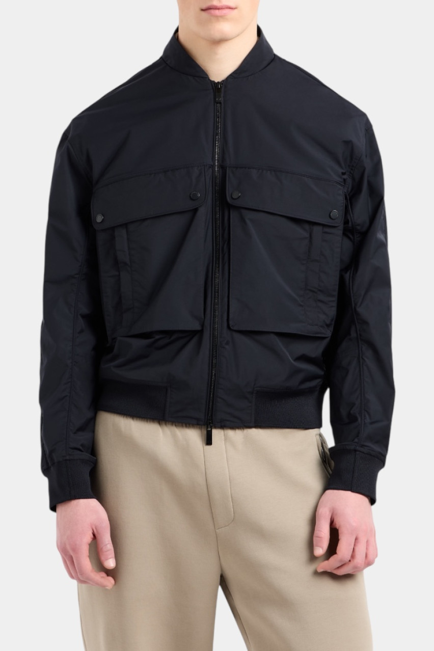 Темно-синий бомбер с накладными карманами XM000344 AF12283 UB101 Armani Exchange