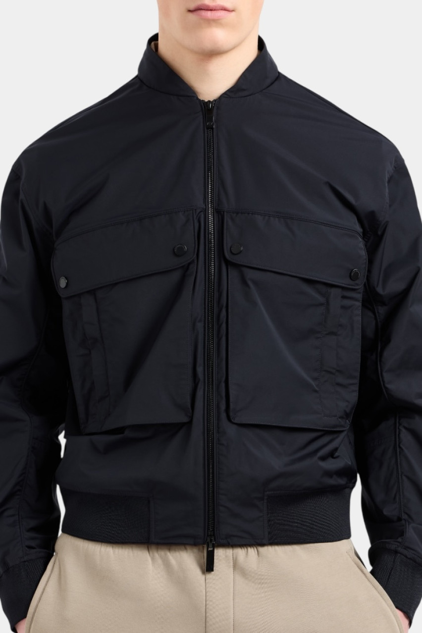 Темно-синий бомбер с накладными карманами XM000344 AF12283 UB101 Armani Exchange