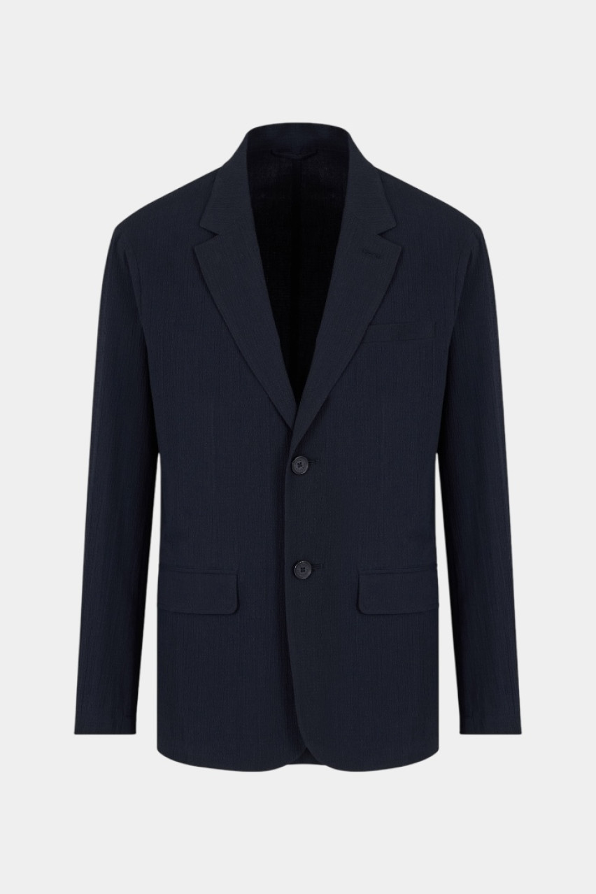 Темно-синий однобортный пиджак из эластичного хлопка XM000400 AF14861 UB101 Armani Exchange