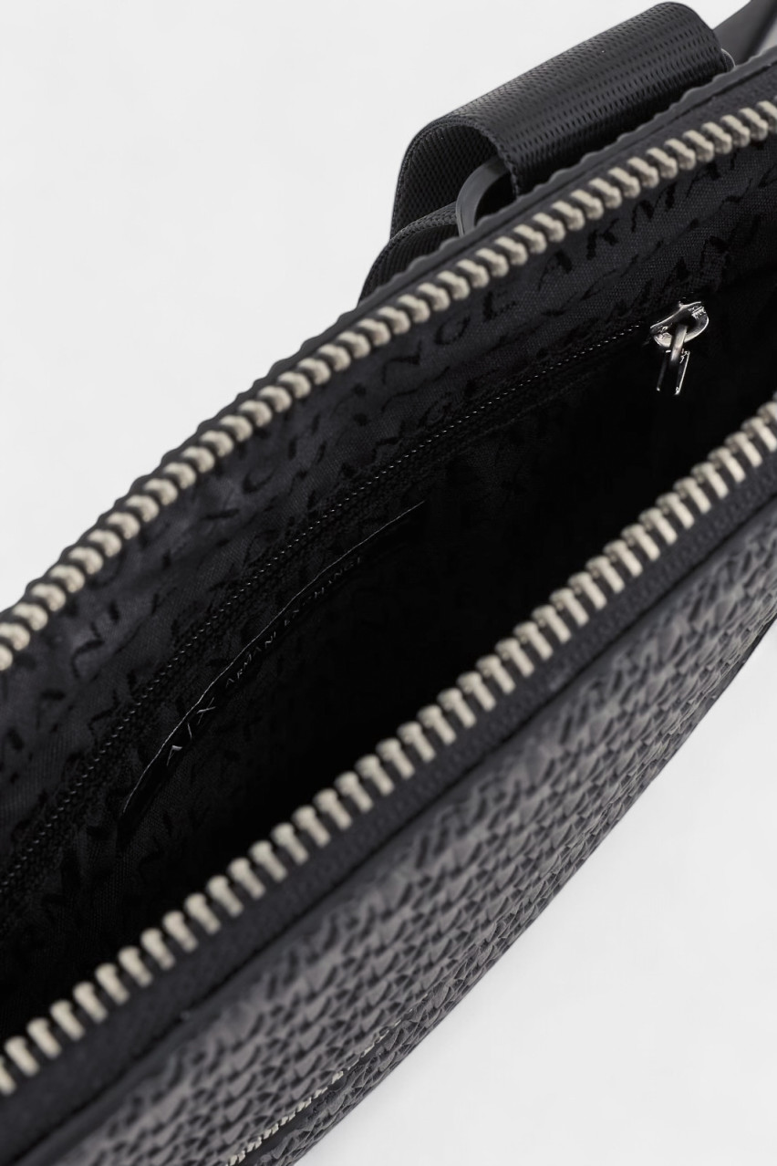 Темно-синя сумка крос-боді з тисненим логотипом по всій поверхні XM000159 AF11928 UB101 Armani Exchange