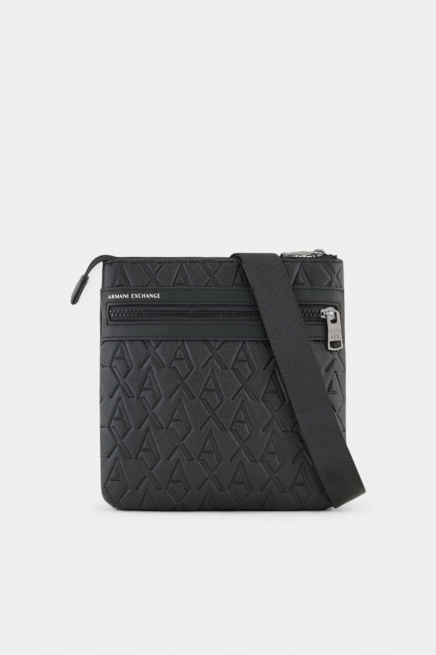 Чорна пласка сумка крос-боді з переробленого матеріалу ASV XM000579 AF12133 UC001 Armani Exchange