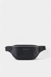 Черная поясная сумка из экокожи