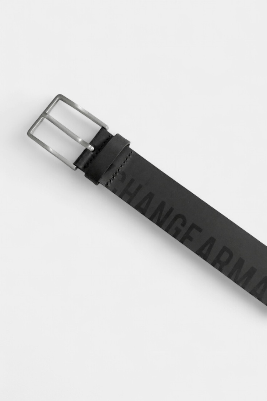 Черный кожаный ремень с логотипом по всей поверхности XM000617 AF12716 UC001 Armani Exchange