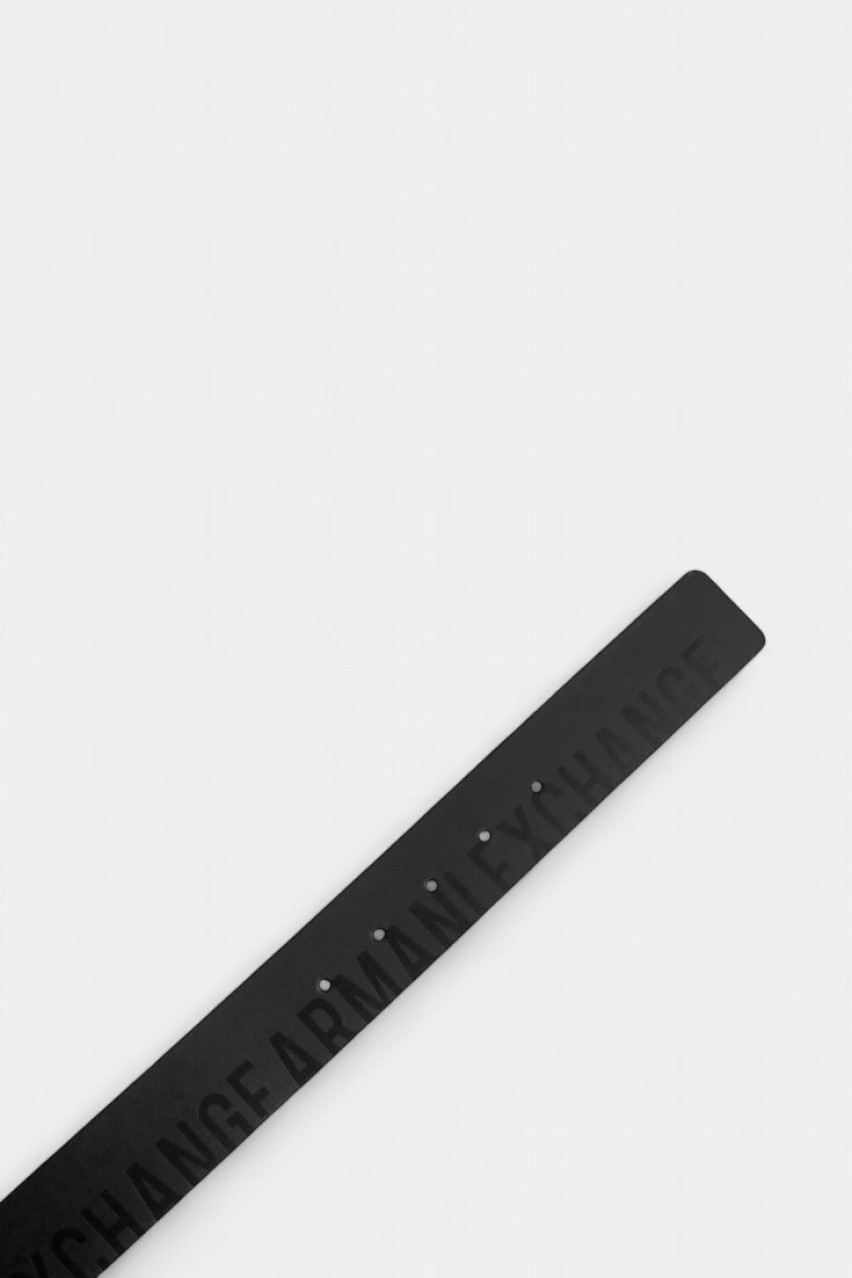 Черный кожаный ремень с логотипом по всей поверхности XM000617 AF12716 UC001 Armani Exchange