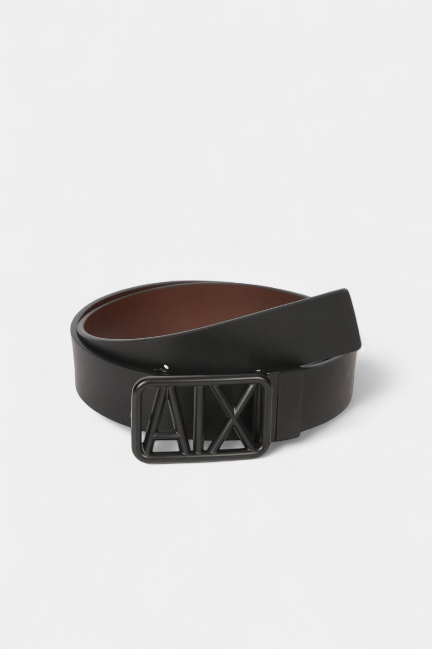 Чорний шкіряний ремінь з пряжкою-логотипом XM001006 AF13931 MC141 Armani Exchange