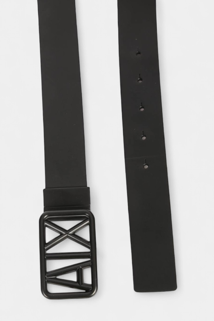 Чорний шкіряний ремінь з пряжкою-логотипом XM001006 AF13931 MC141 Armani Exchange