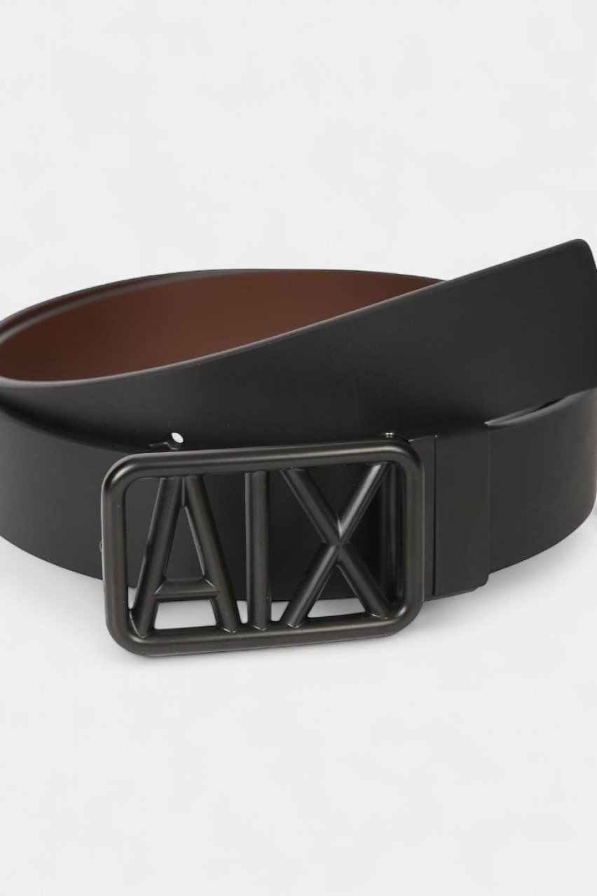 Чорний шкіряний ремінь з пряжкою-логотипом XM001006 AF13931 MC141 Armani Exchange