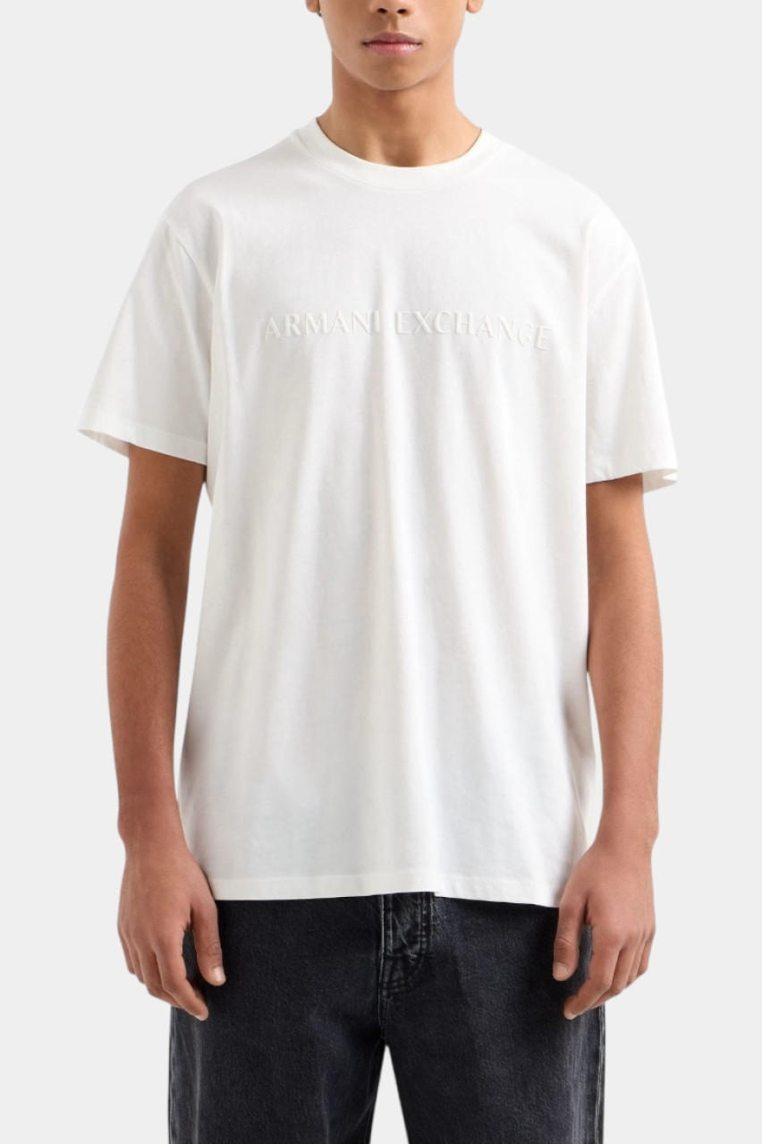 Белая однотонная футболка стандартного кроя XM000554 AF10356 U0009 Armani Exchange
