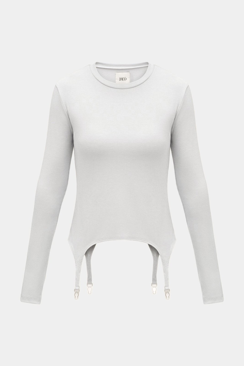 Молочный лонгслив с застёжками BLAZH.