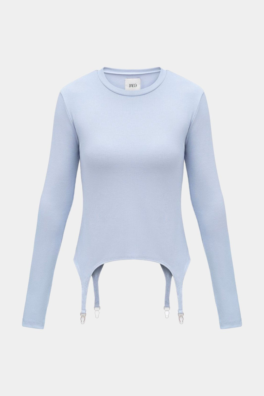 Голубой лонгслив с застёжками BLAZH.